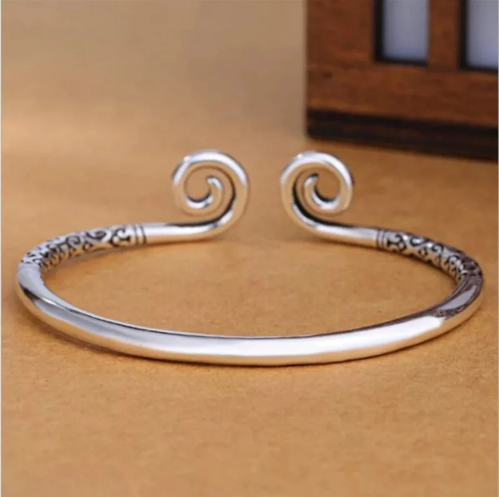!NEW Heavy 925 Sterling Silver Swirl Cuff | Adjustable Bracelet - Picture 5 of 15
